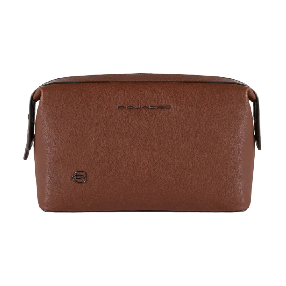 Piquadro Unisex Brown Toilet Bags, One Size, Black Square Toiletry Bag