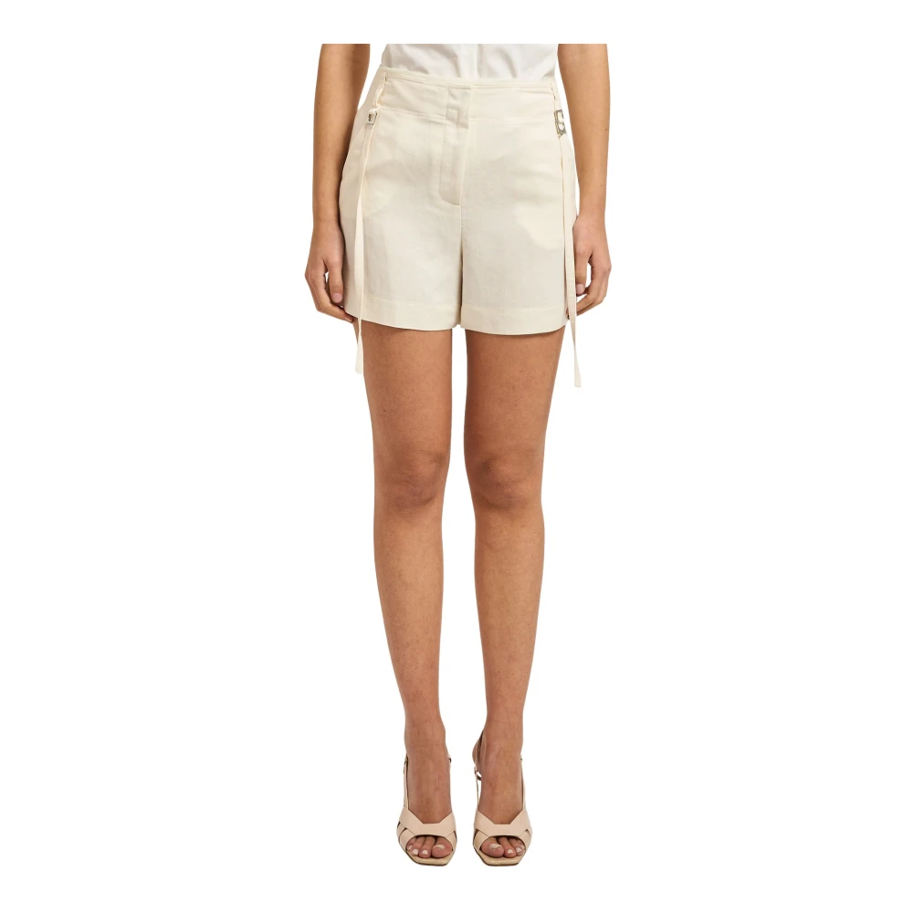 Patrizia Pepe Mujer Beige - Pantalones Cortos De Lino A Medida - Shorts - M