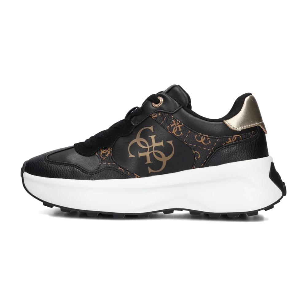 Guess Zwarte Lage Sneakers Luckei Dames Schoenen