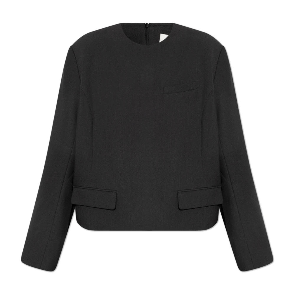 Gestuz Donkergrijze Blouse met Lange Mouwen Gray Dames