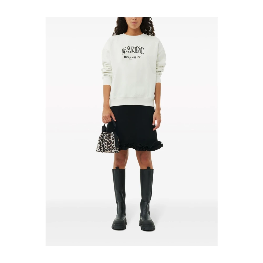 Ganni Luipaardprint Trekkoordtas Brown Dames
