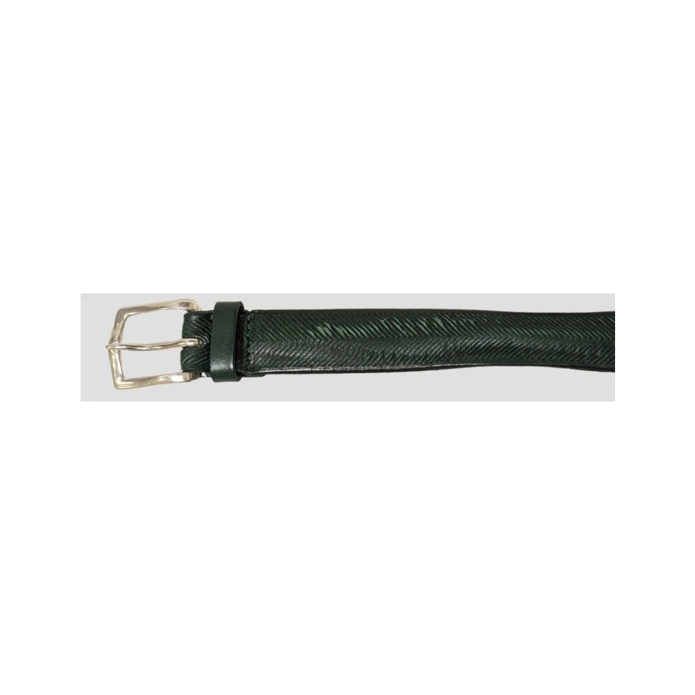 Orciani Groene leren Chevron riem Laser gesneden Green Heren