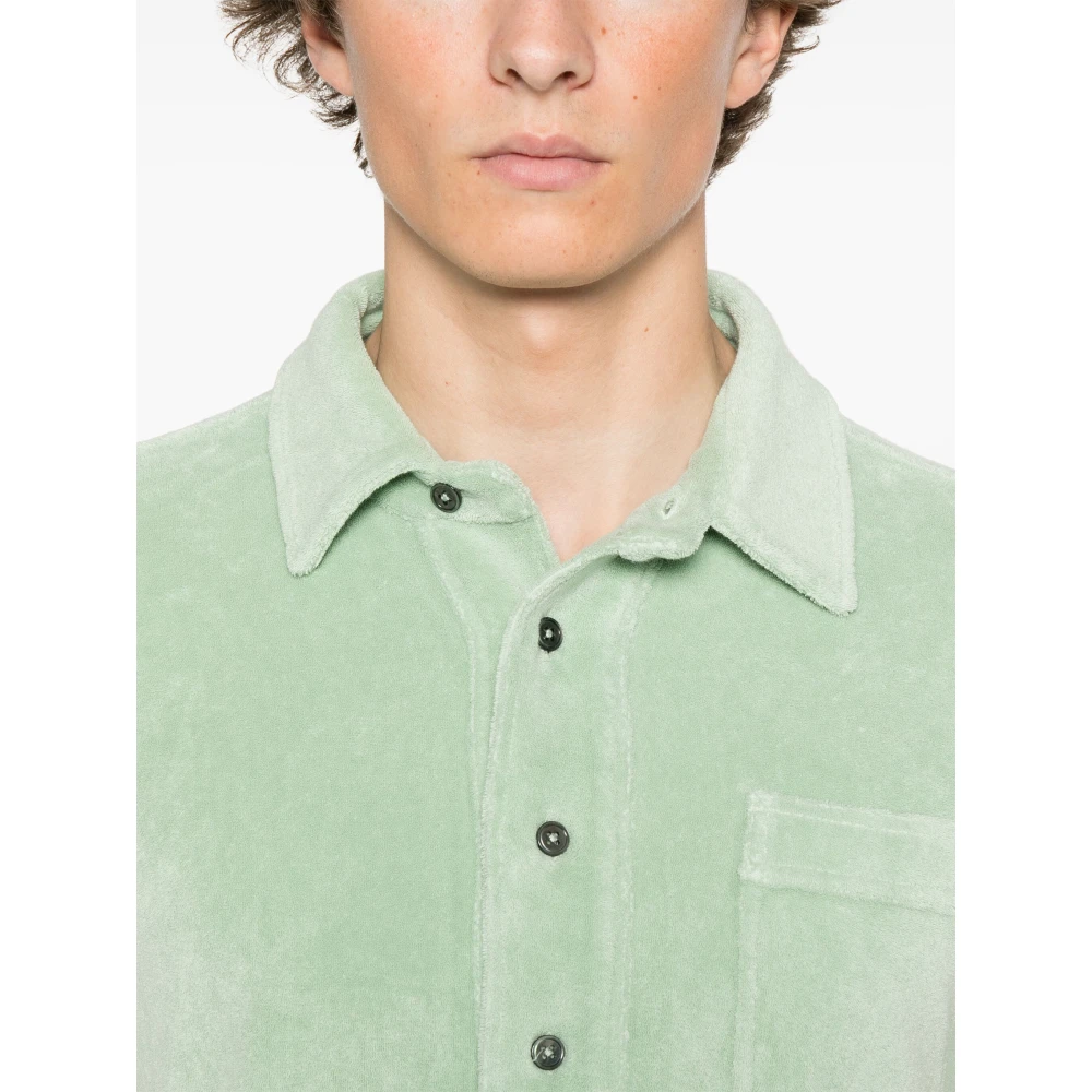 Tom Ford Katoenen poloshirt met Towelling Design Green Heren