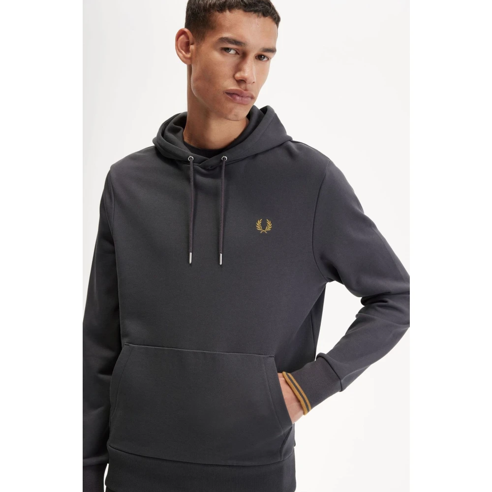 Fred Perry Grijze Tipped Hoodie Gray Heren
