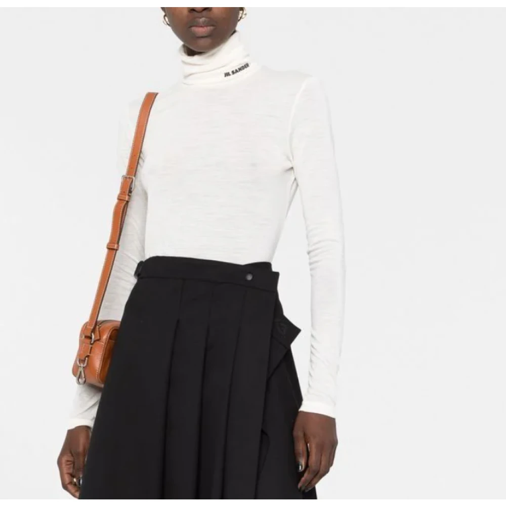 Jil Sander Natuurlijke Turtleneck Sweater White Dames