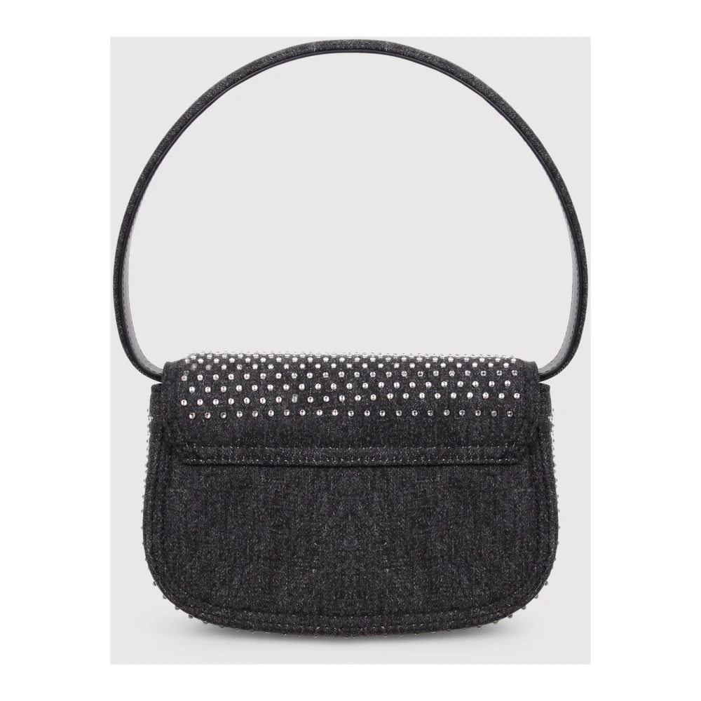 Diesel Schoudertas in denim en kristallen Black Dames