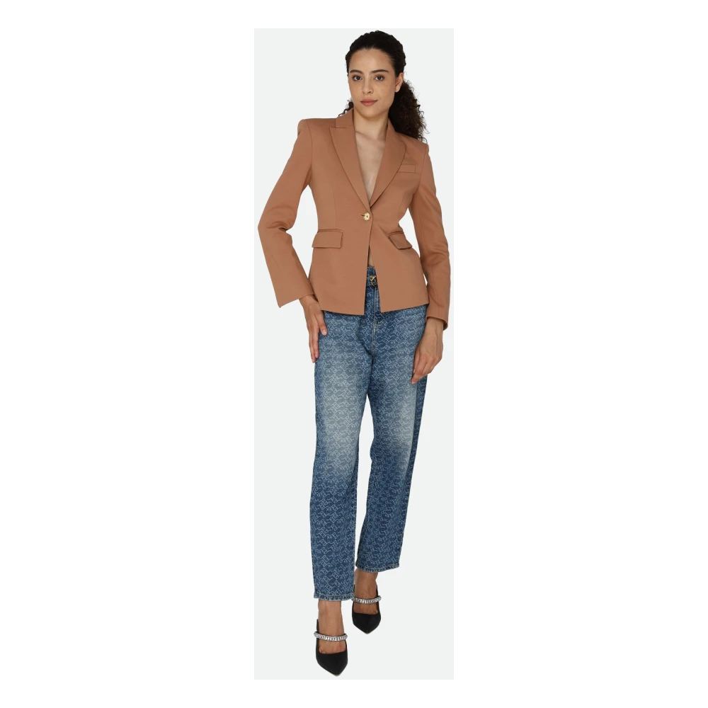 pinko Bruine Slim Fit Blazer Brown Dames