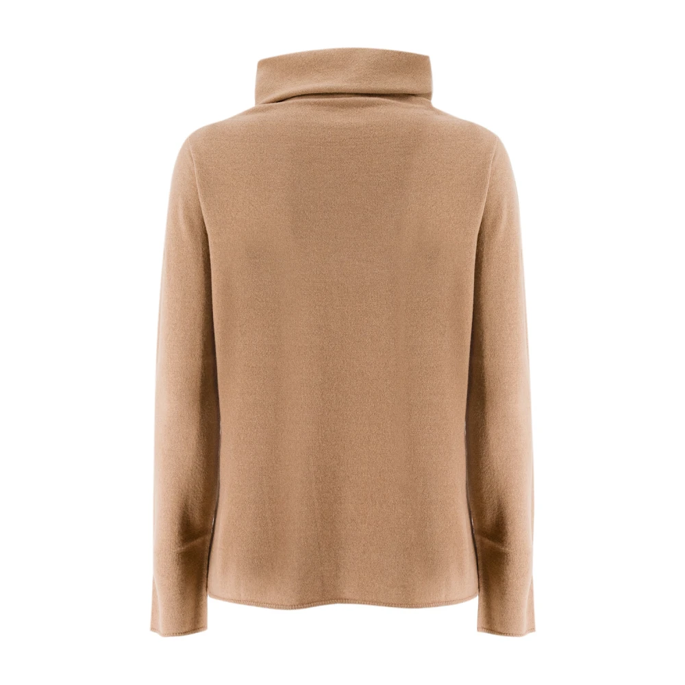 Le Tricot Perugia Elegant Turtleneck Jumper Brown Dames