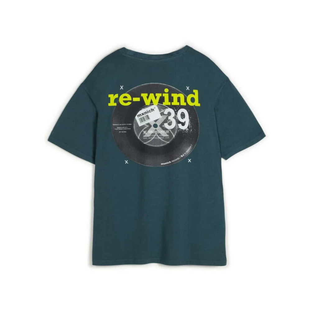 Munich Stedelijke Bedrukt T-shirt in Petroleum Green Heren