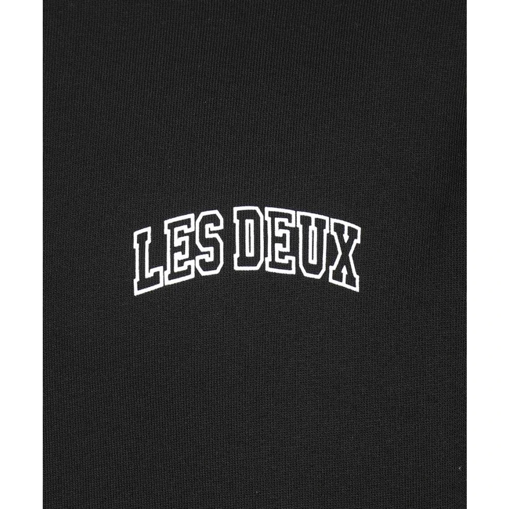 Les Deux Blake Logo Katoenen Sweatshirt Black Heren