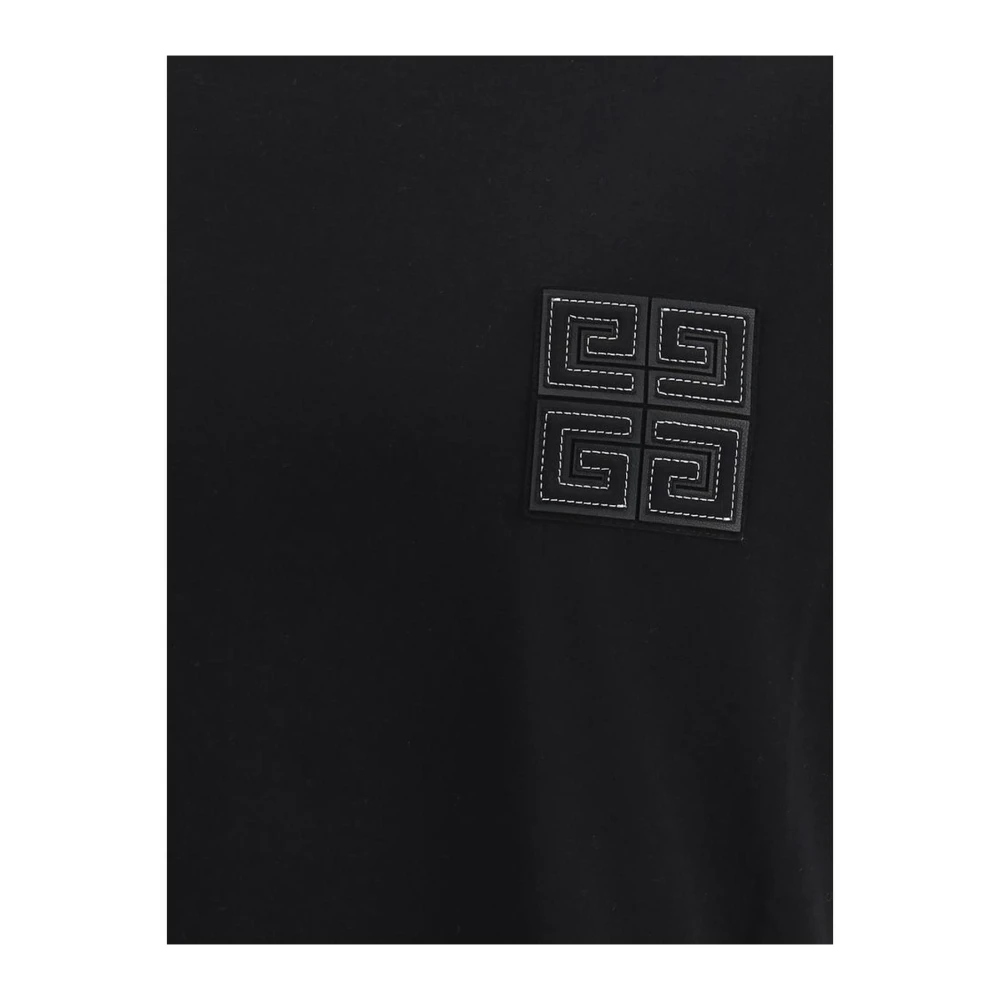 Givenchy Geribbelde Crew Neck Logo Patch T-Shirt Black Heren