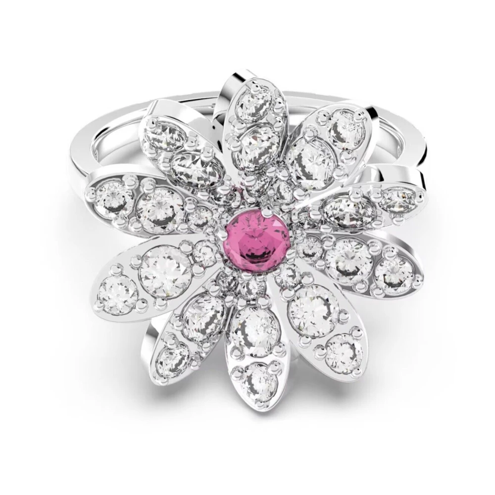 Swarovski Eternal Flower Pink Crystal Ring Gray, Dam