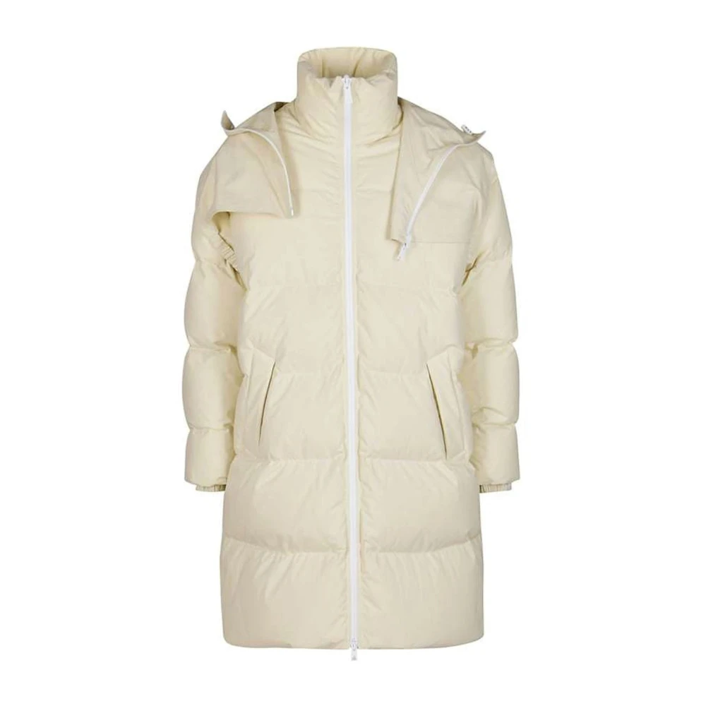 Bottega Veneta Gewatteerde jas met hoge kraagkap Beige Heren