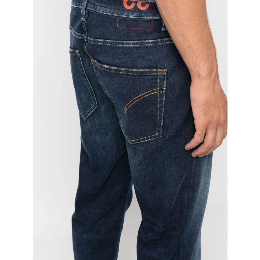 Dondup Indigo Blauwe Straight-Leg Jeans Blue Heren