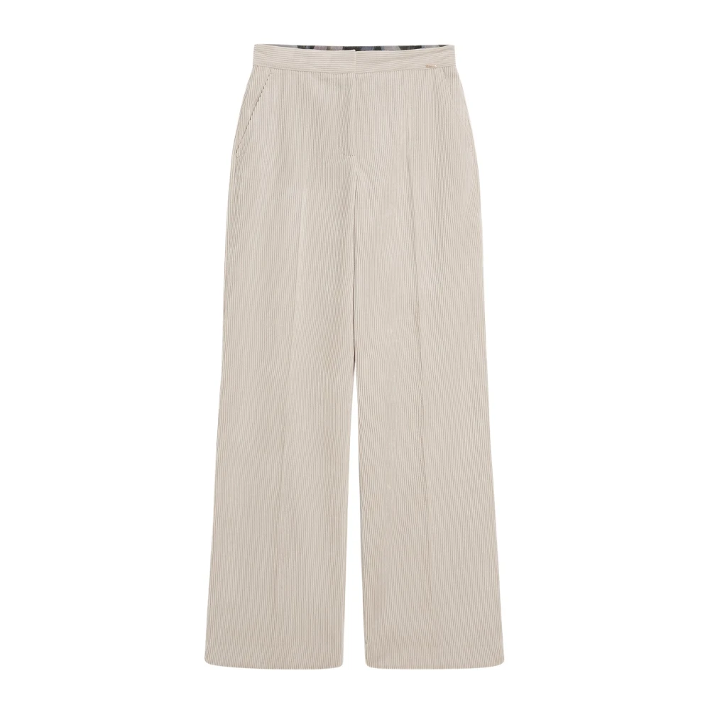 CINQUE Wijde Corduroy Broek Retro Stijl Beige Dames