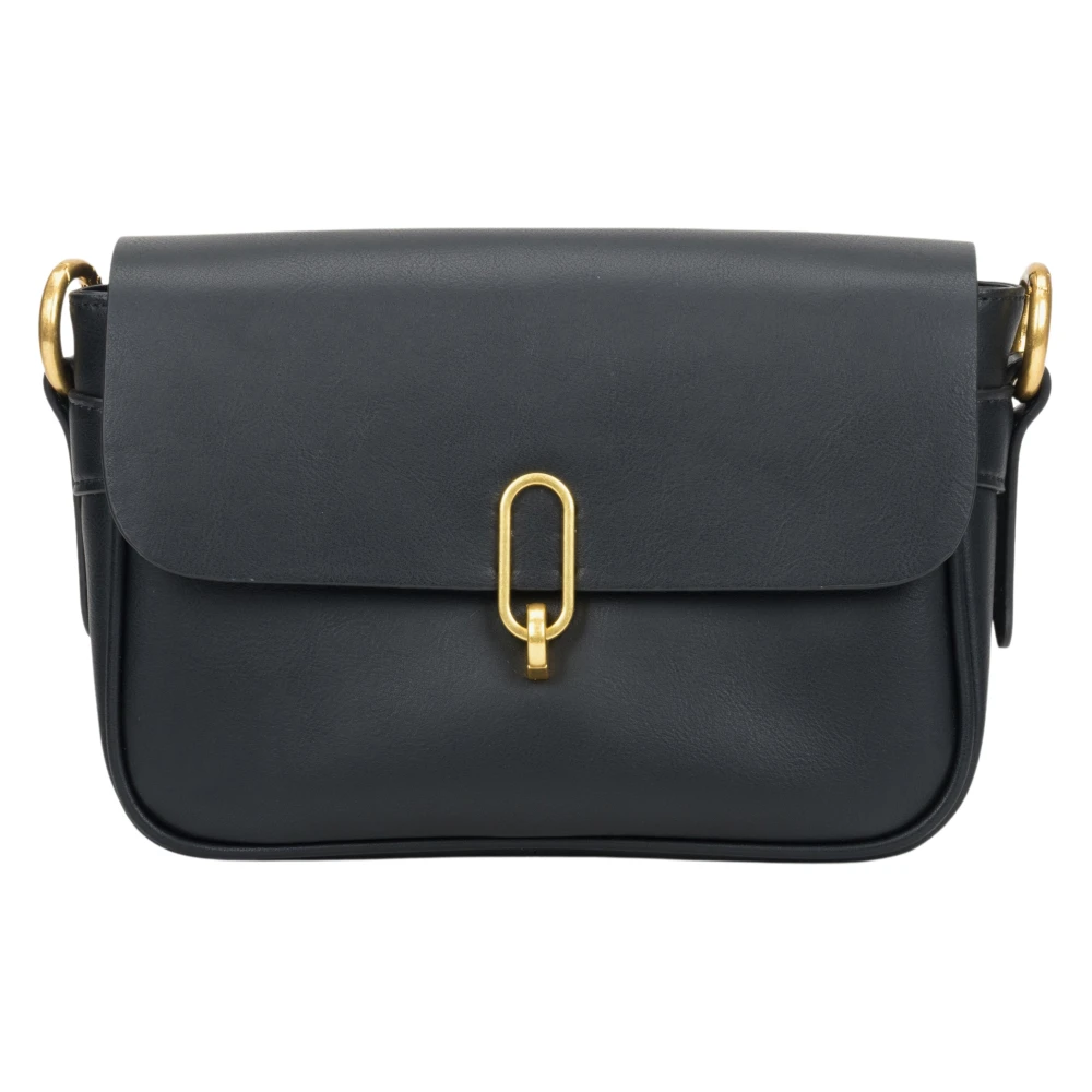 Estro Dames Zwarte Schoudertas gemaakt van Echt Leer Er00109266 Black Dames
