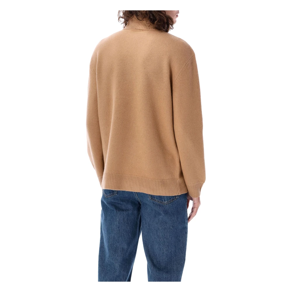 A.p.c. Walter High-Neck Sweater Kameel Gebreide kleding Brown Heren