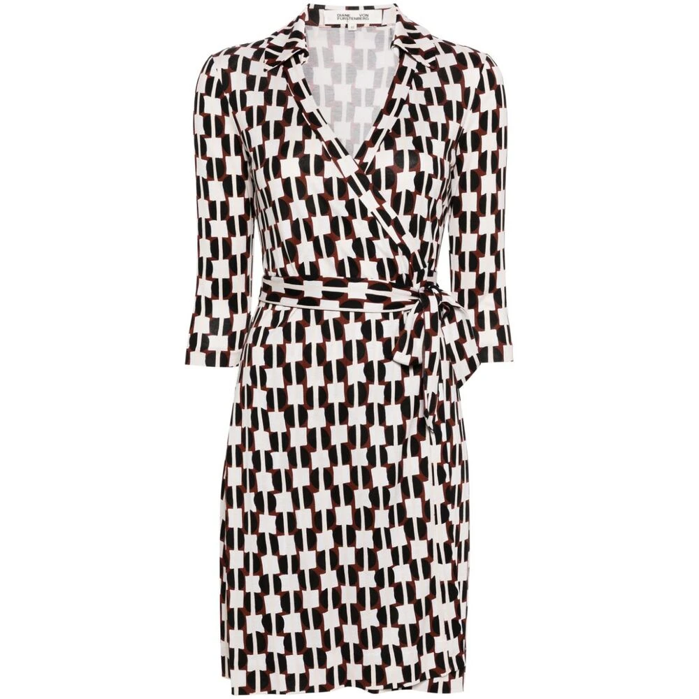 Diane Von Furstenberg Geometrisch Print Wikkeljurk Multicolor Dames