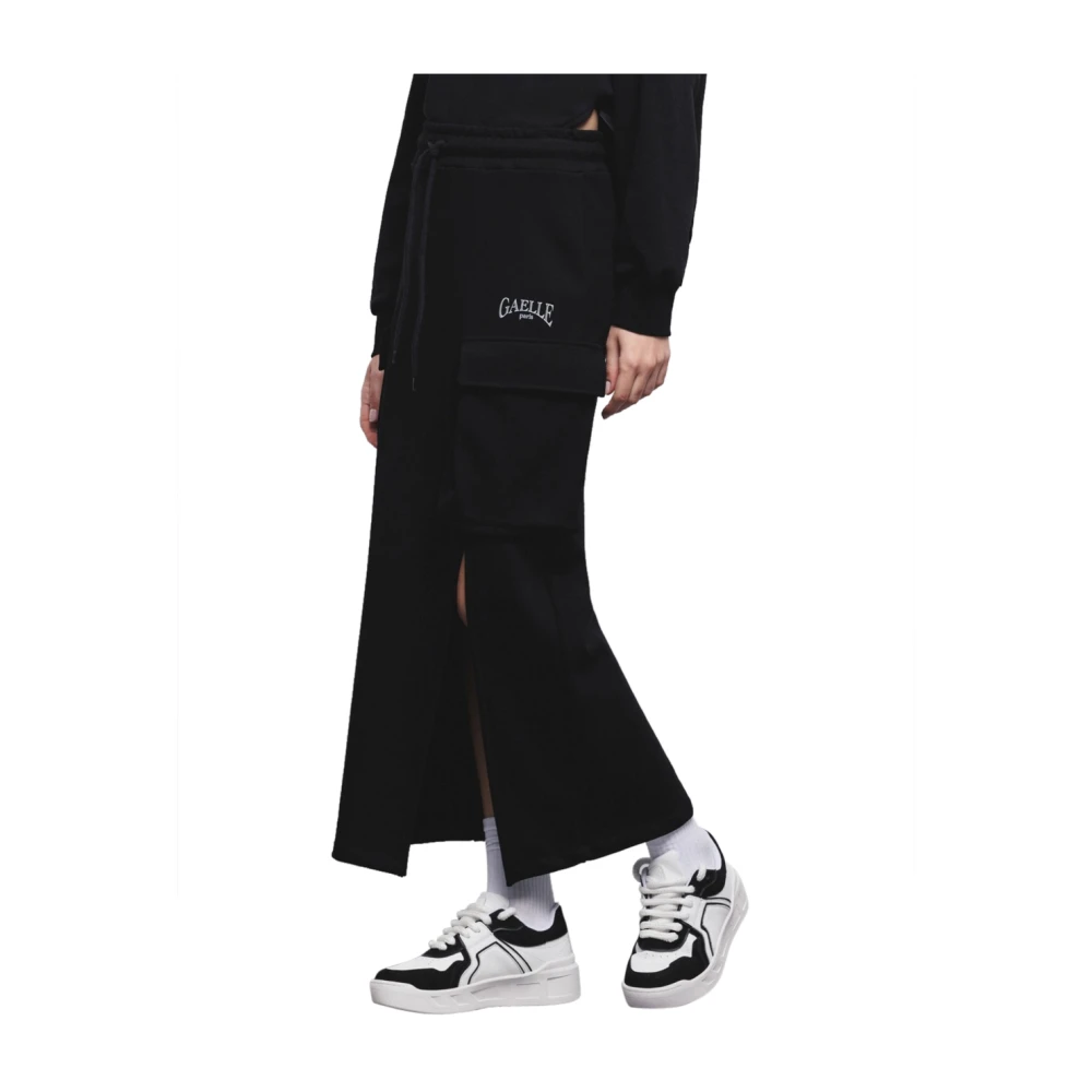 Gaëlle Paris Zwarte Midi Rok met Unieke Details Black Dames