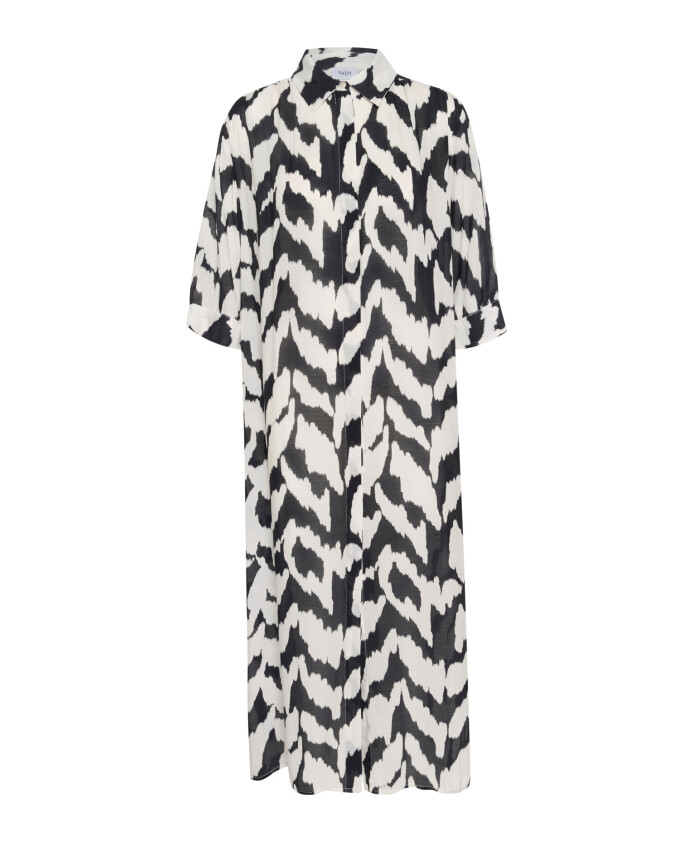 monochrome-strokes-shirt-dress