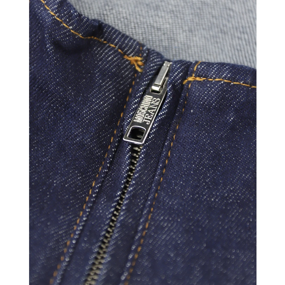 Moschino Reverso Denim Mini Jurk Blue Dames