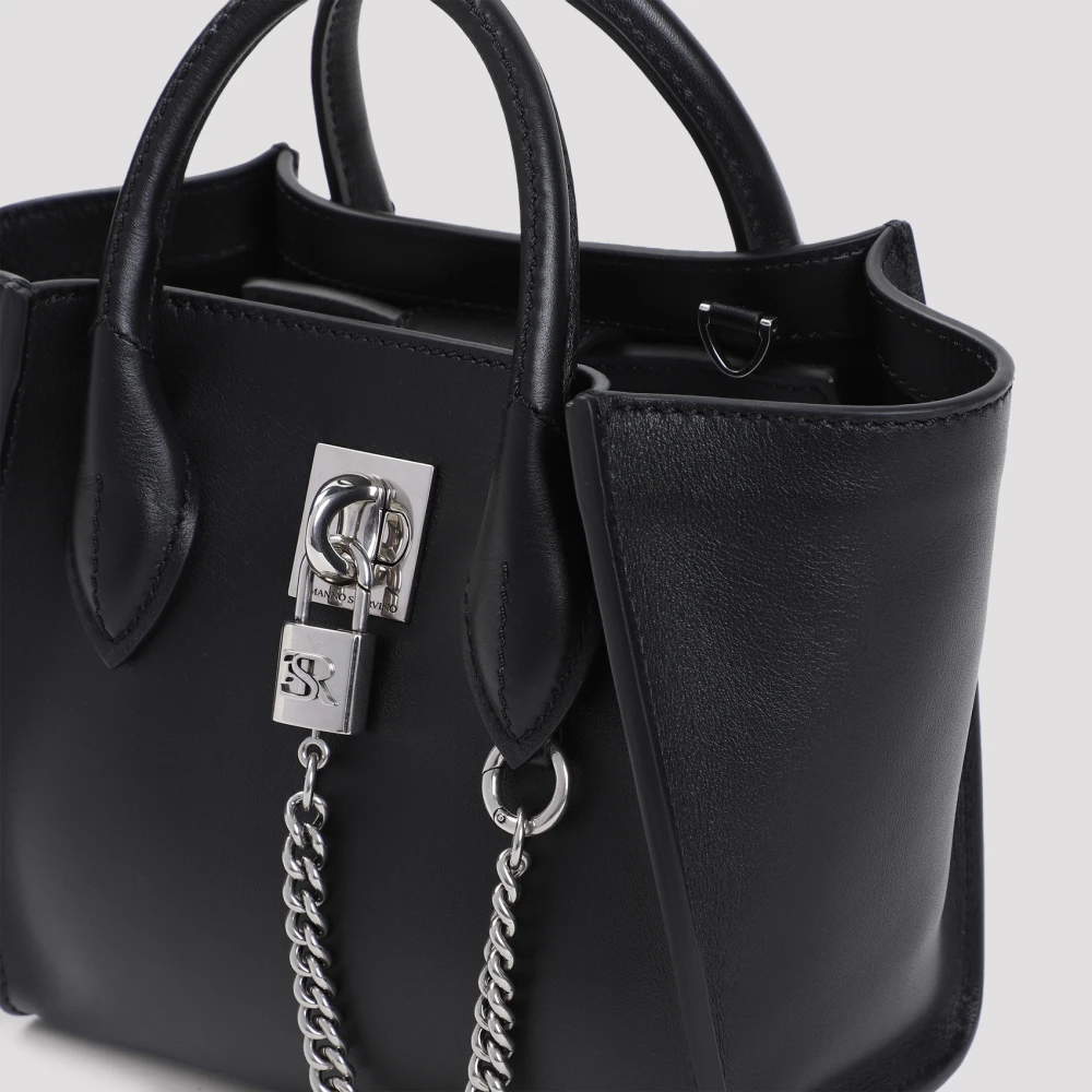 Ermanno Scervino Zwarte leren handtas Black Dames