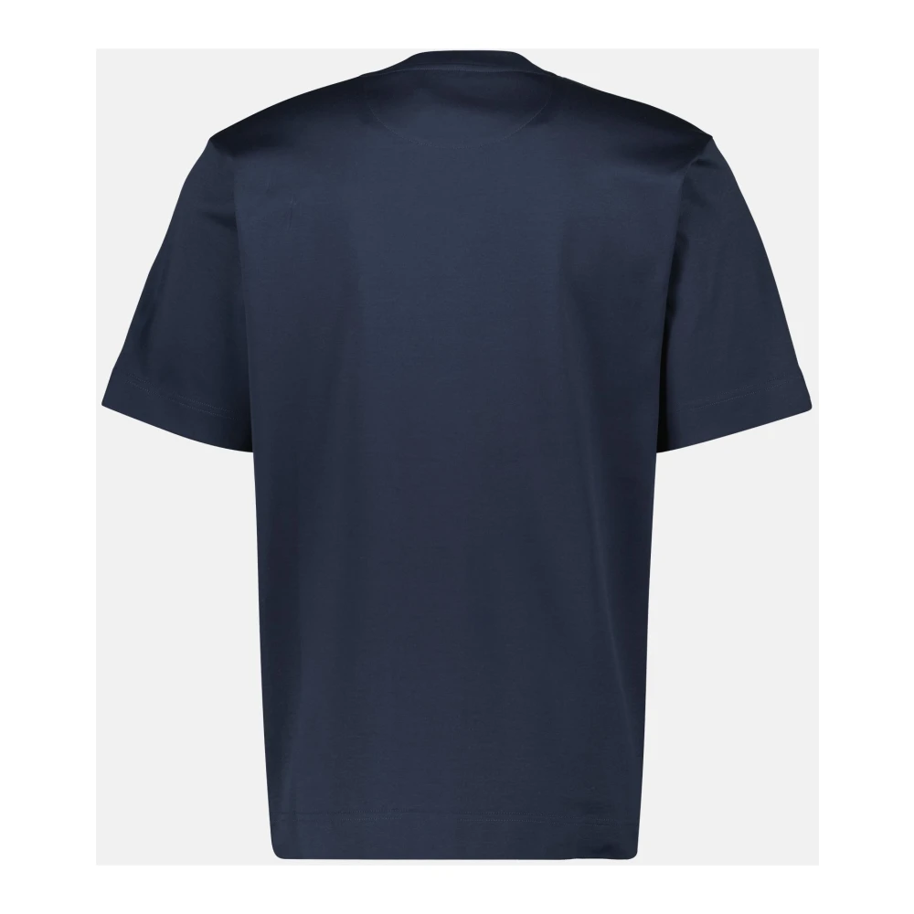 Fendi Blauw Marine Ronde Hals Korte Mouw T-shirt Blue Heren