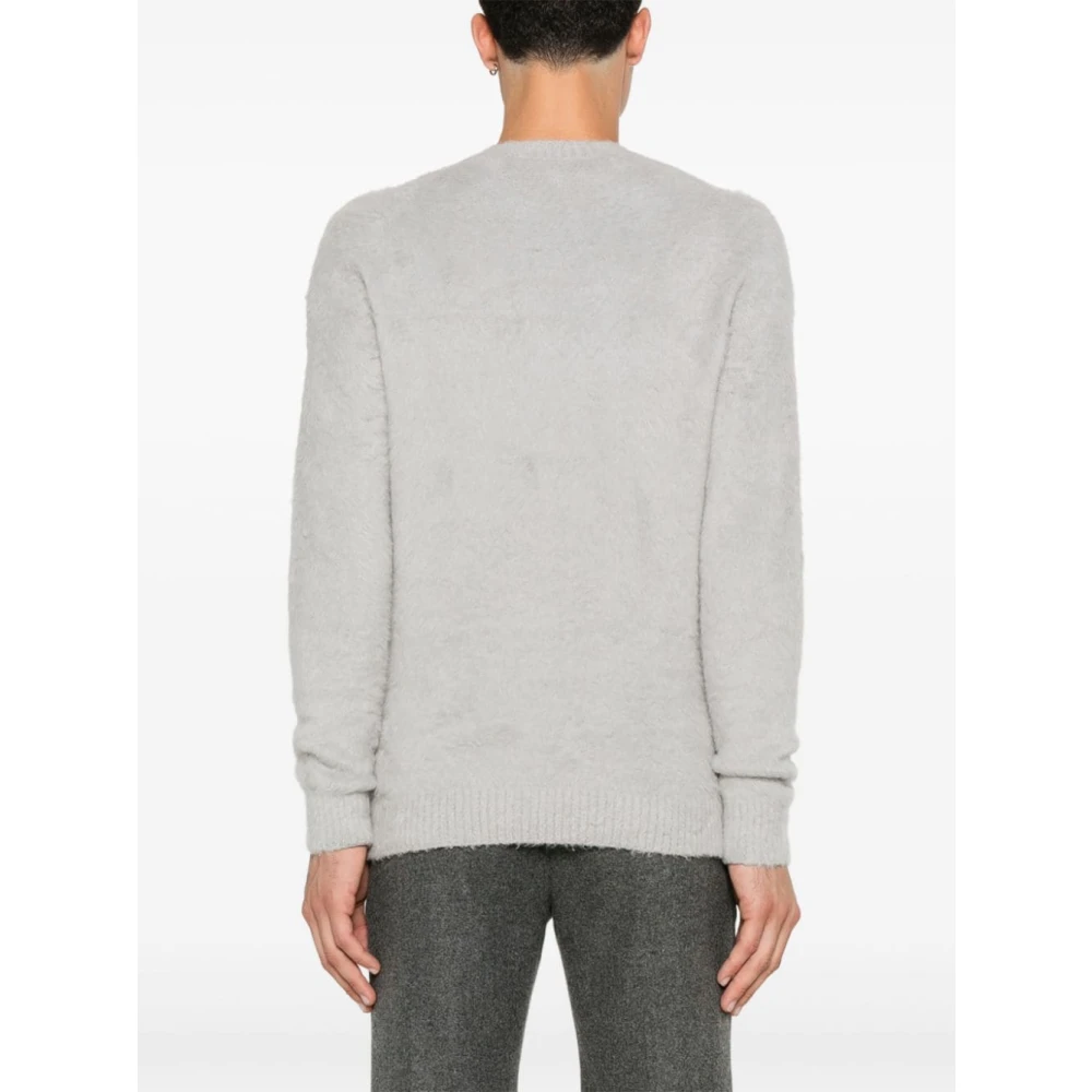 Roberto Collina Zachte Gebreide Pullover Trui Gray Heren