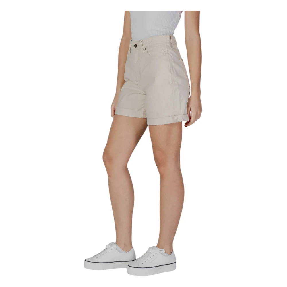 b.Young Beige Katoenen Shorts met Ritssluiting Beige Dames