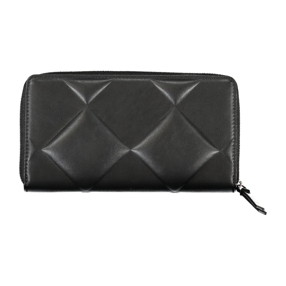 Calvin Klein Damesportemonnee Zwart Rfid Ritssluiting Black Dames