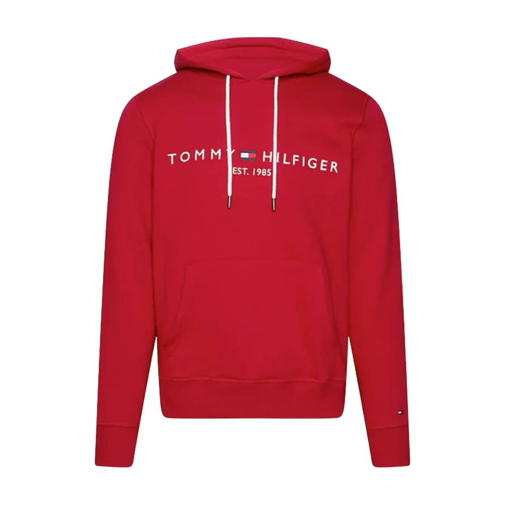 Tommy Hilfiger Logo Hoodie Red Heren