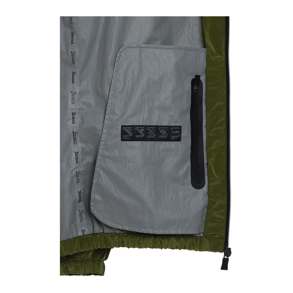 Herno Opalescente Groene Waterdichte Hoodie Jas Green Heren