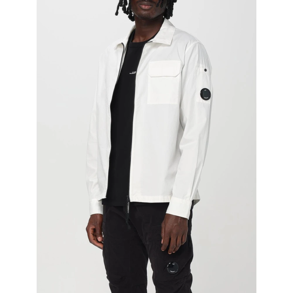 C.P. Company Witte Katoenen Regular Fit Jas White Heren