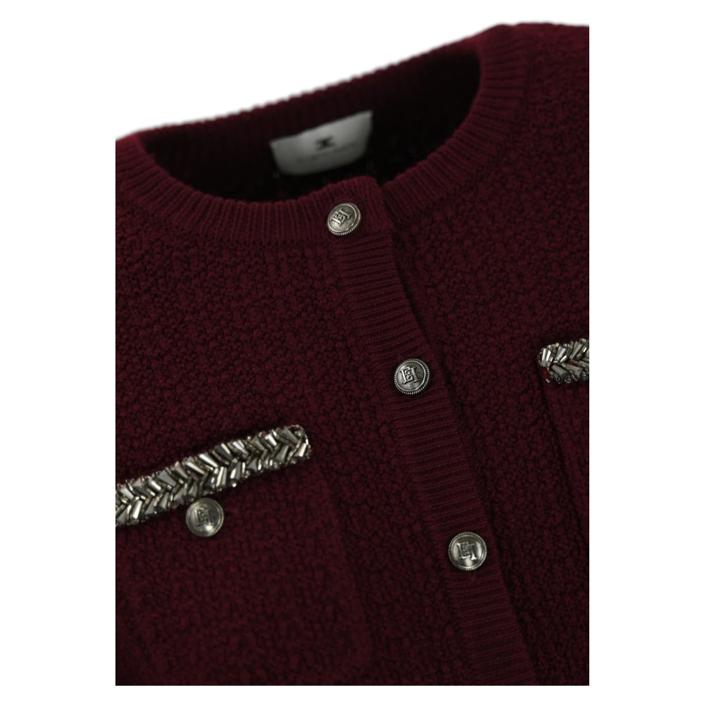 Elisabetta Franchi Boucle Cardigan met juweel details Red Dames