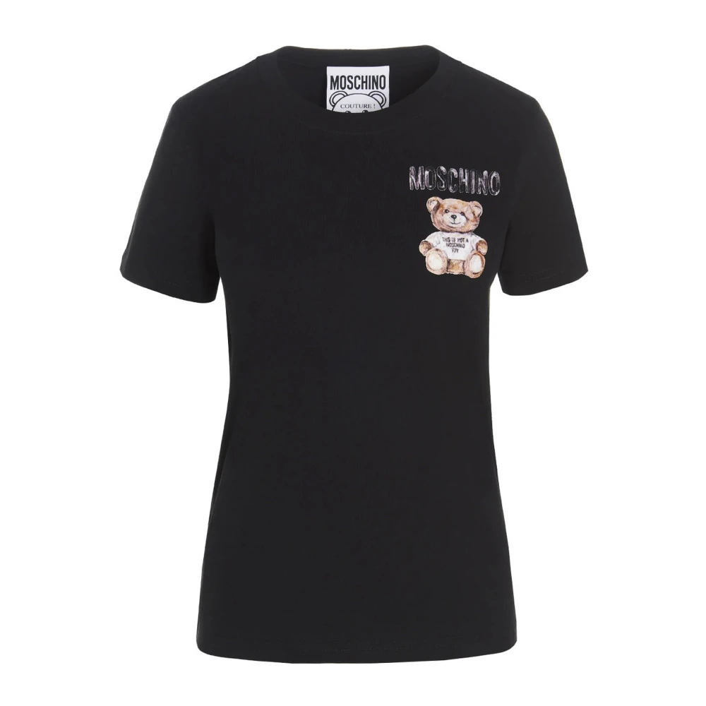 Moschino Zwart Bear Logo T-Shirt Black Dames