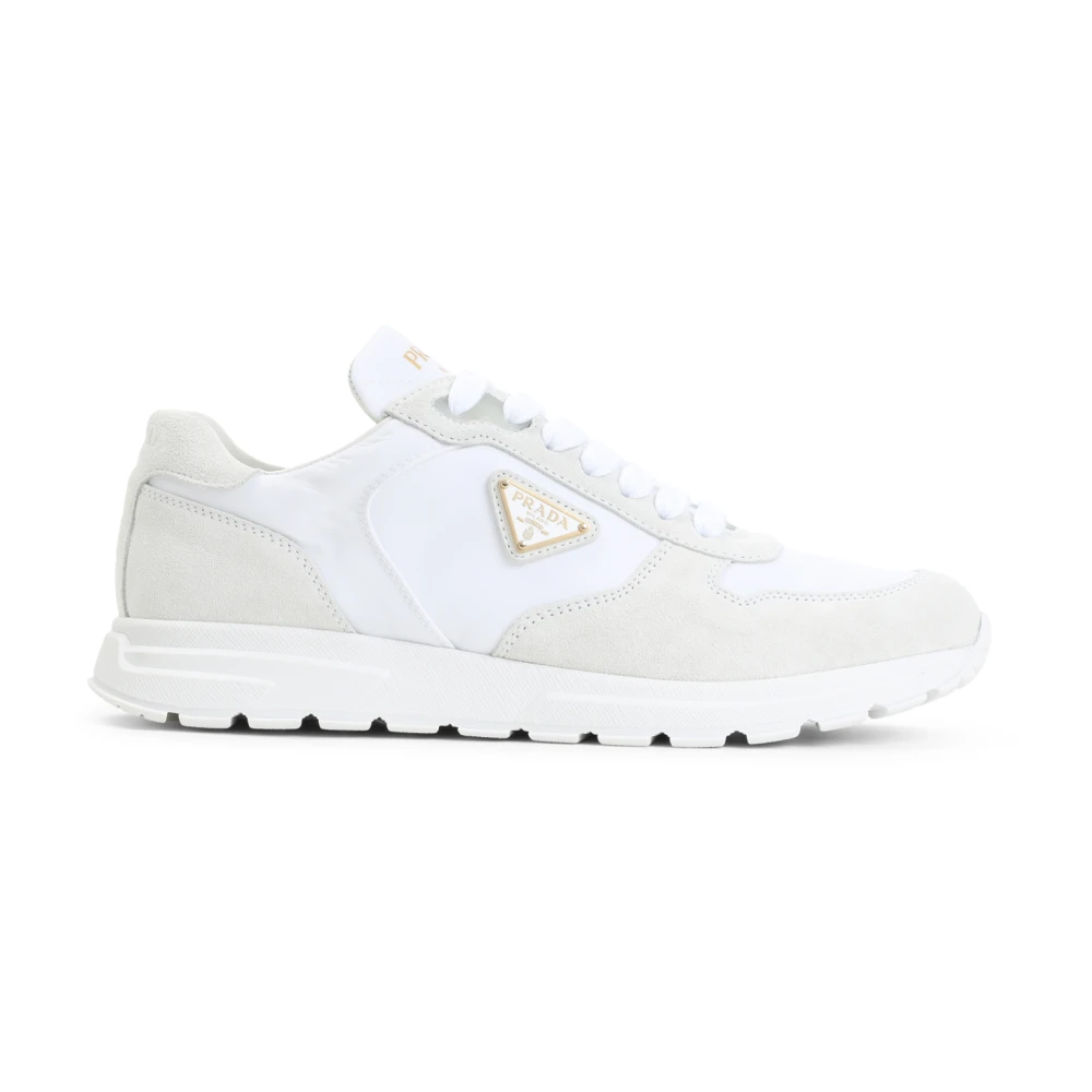 Prada Witte Sneakers Elegante Stijl Comfort Dames Schoenen