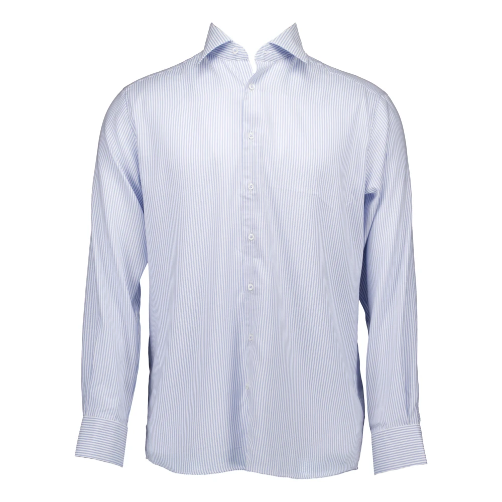 Eterna Lichtblauw Overhemd Lange Mouw Blue Heren