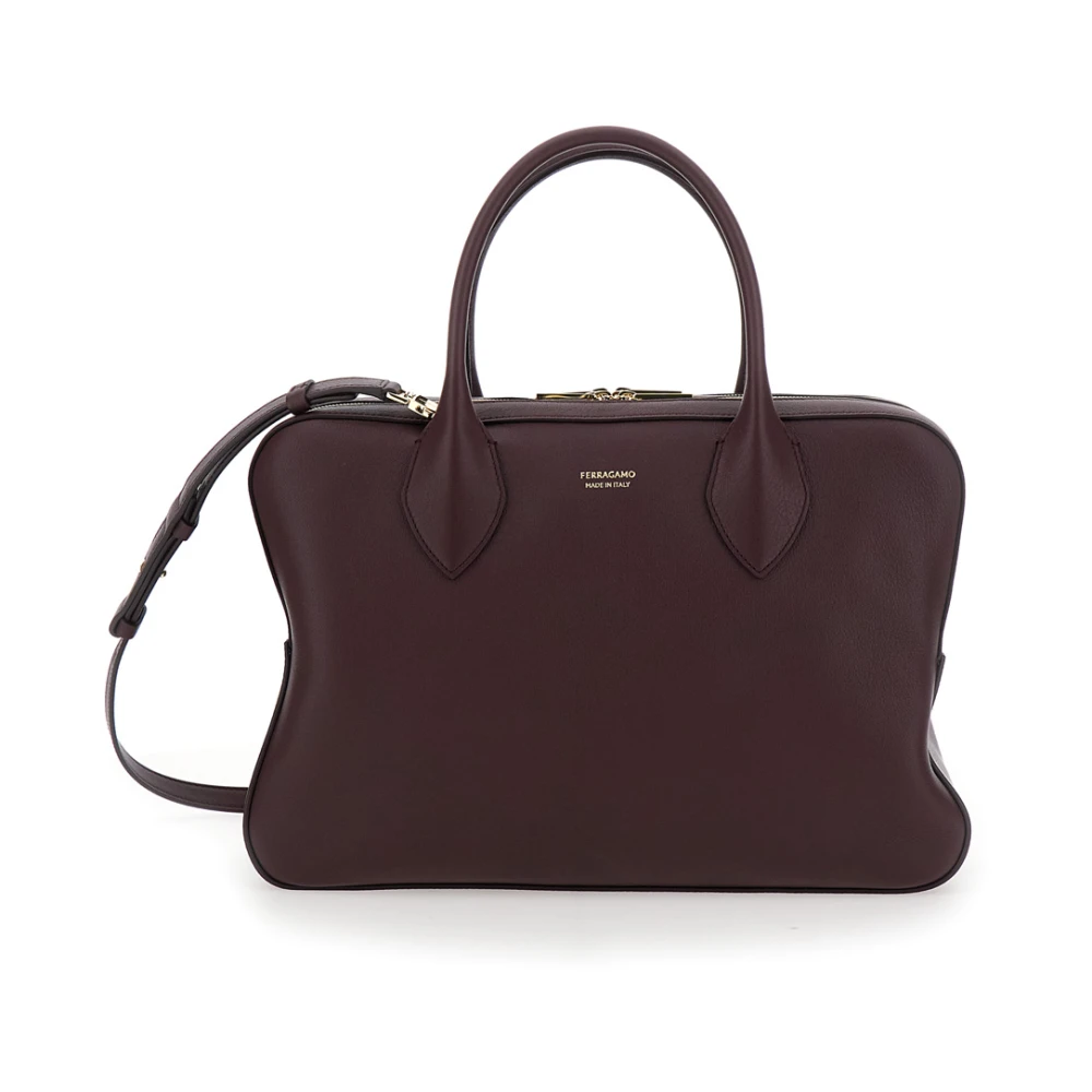 Salvatore Ferragamo Stella Bordeaux Handtas met Afneembare Schouderband Red Dames