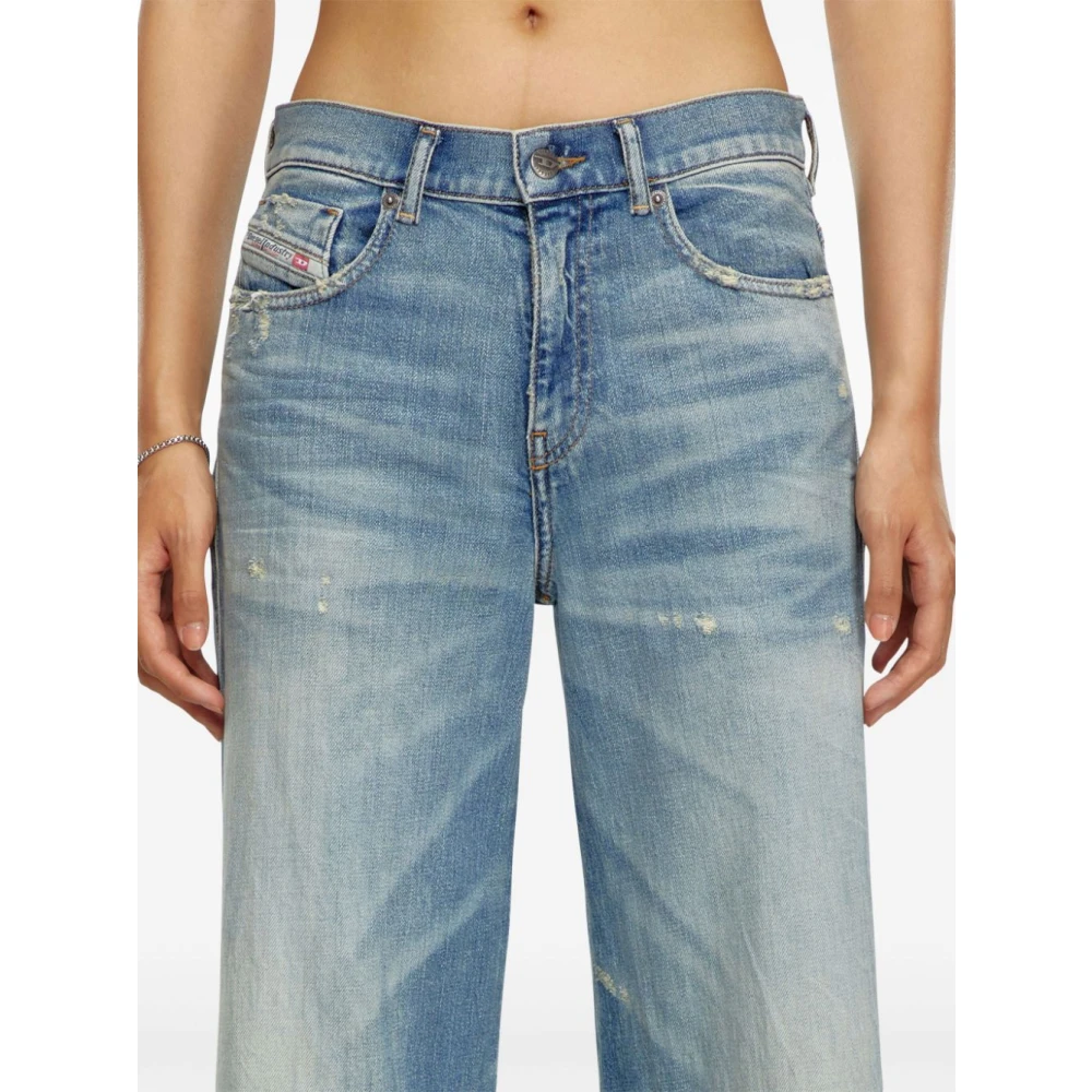 Diesel Vintage Flare Jeans met Distressed Look Blue Dames