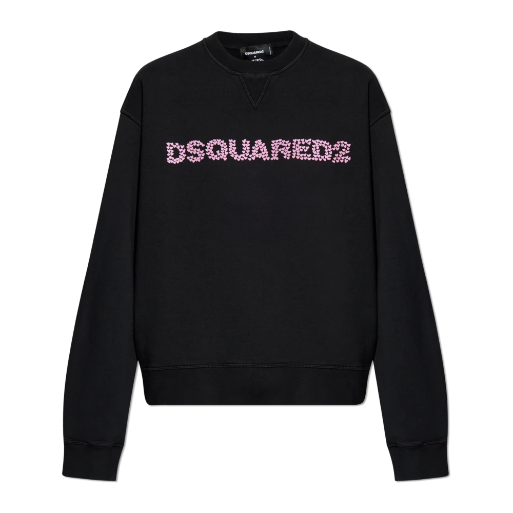 Dsquared2 Sweatshirt met logo Black Dames