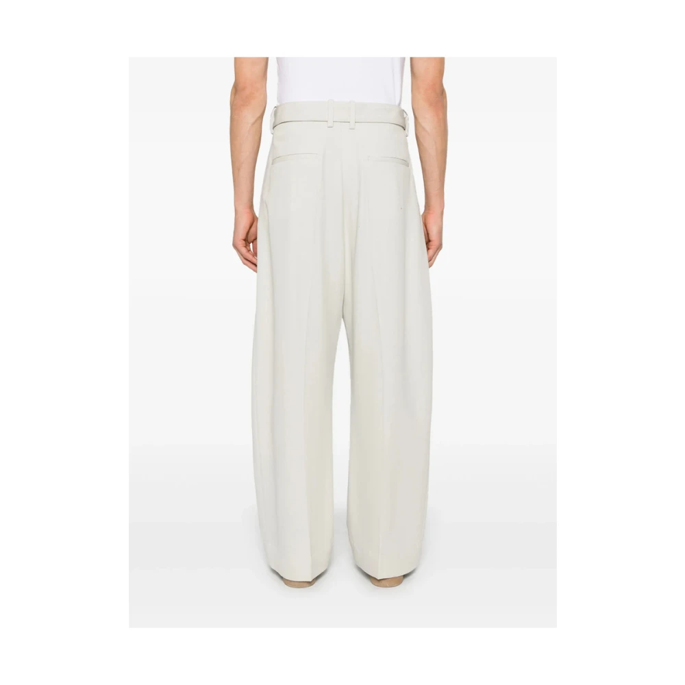 Studio Nicholson Beige Riem Taille Knoopbroek Beige Heren