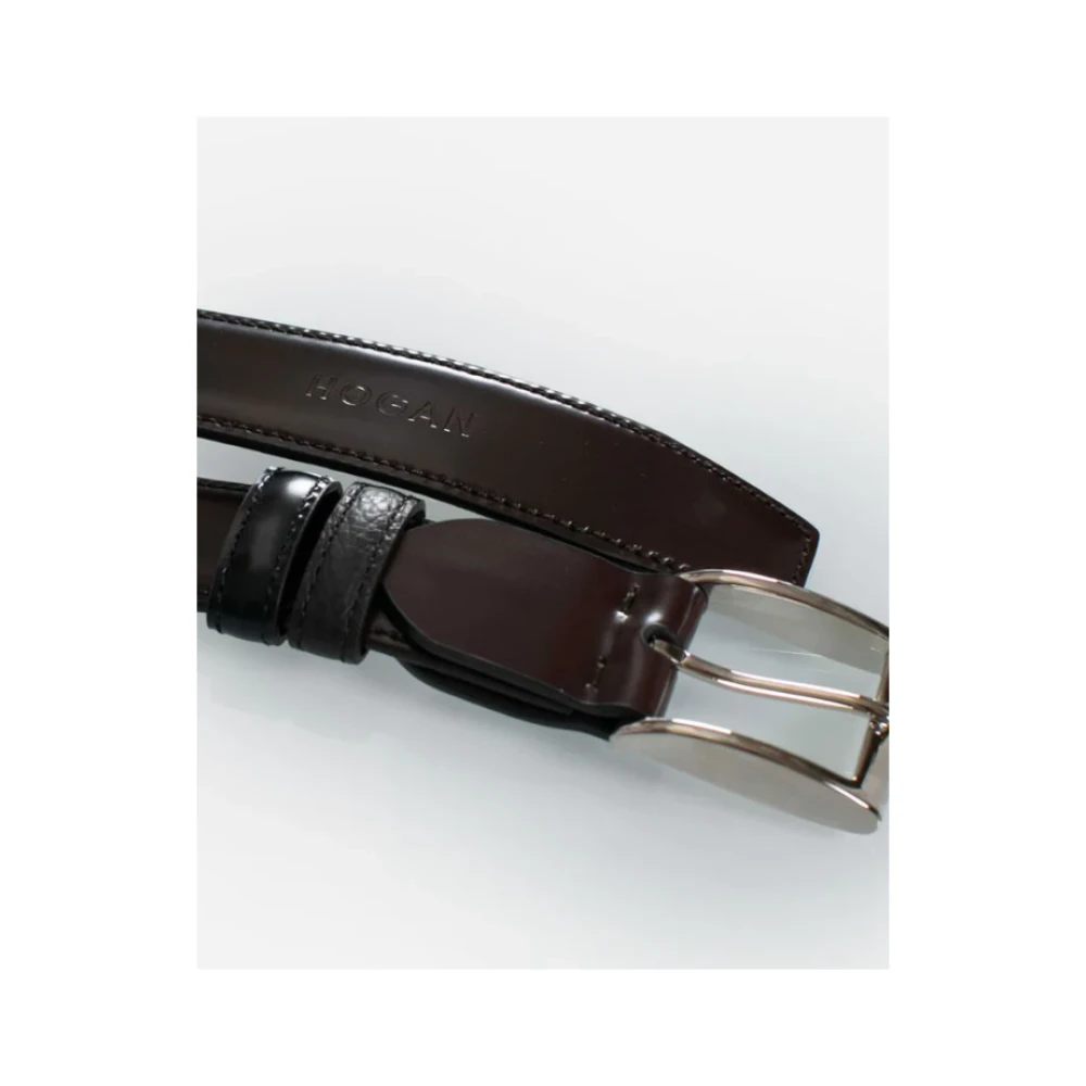 Hogan Leren gesp riem Brown Heren