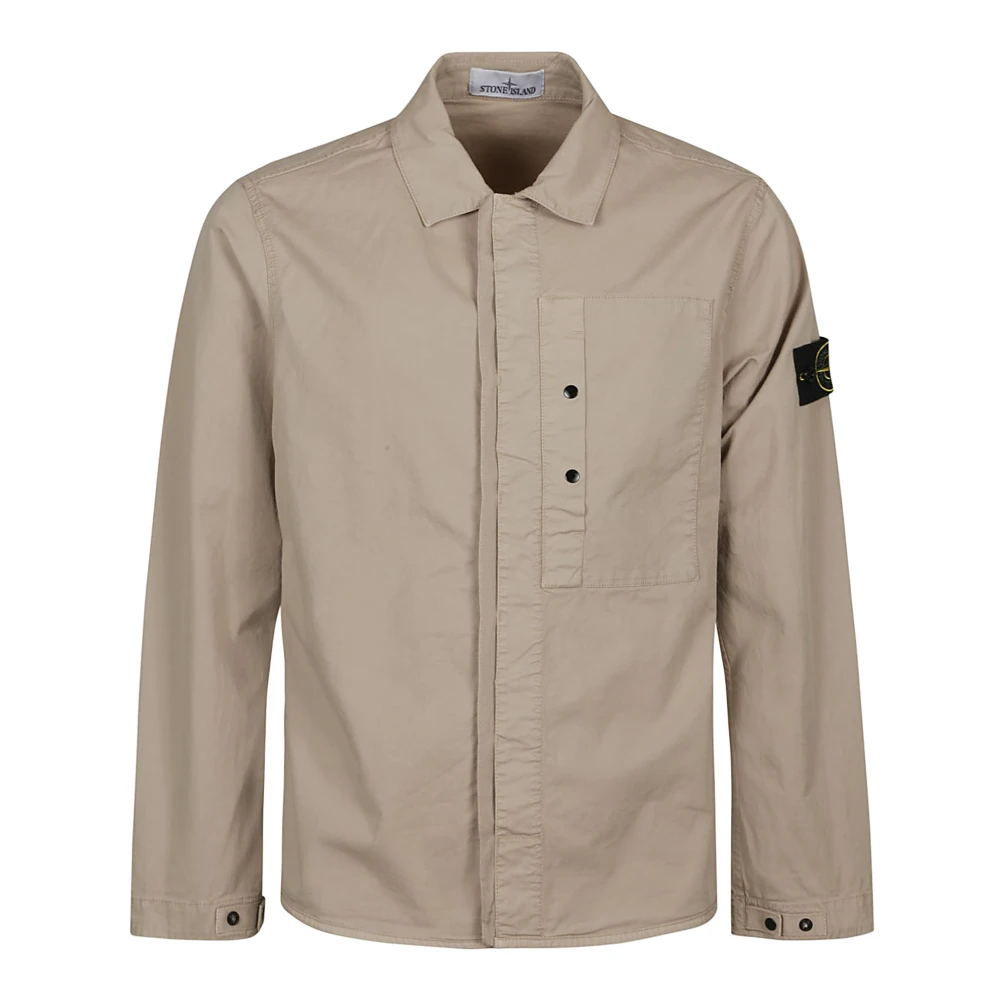 Stone Island Stilren Overshirt för Män Beige, Herr