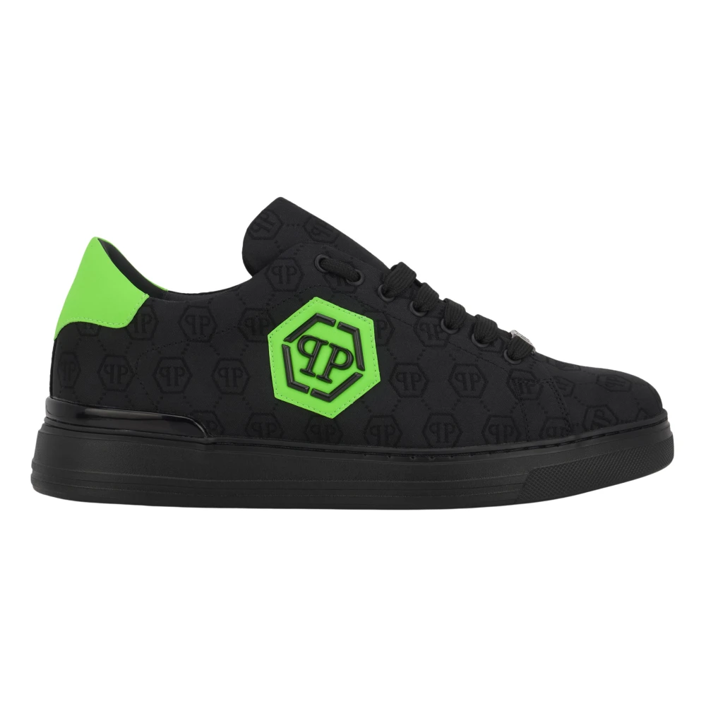 Philipp Plein Jacquard Monogram Low-Top Sneakers Heren Schoenen Zwart