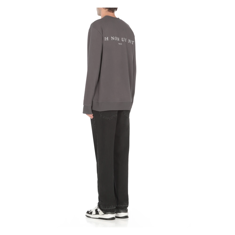 IH NOM UH NIT Grijze Katoenen Sweatshirt met Petali Print Gray Heren