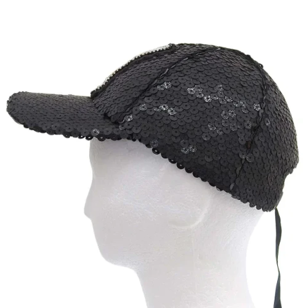 Chanel Vintage Pre-owned Fabric hats Black Dames