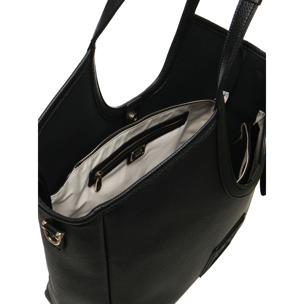 V73 Zwarte Tote Tas met Slogan Lint Black Dames