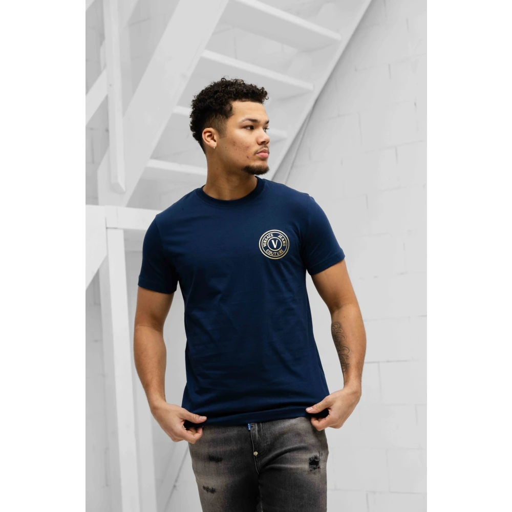 Versace Jeans Couture V-Embleem T-Shirt Heren Donkerblauw Blue Heren