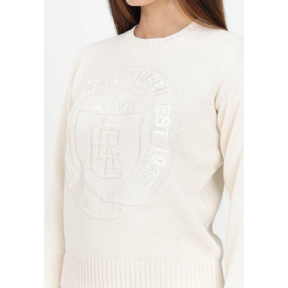 Ralph Lauren Riednee Pullover met Lange Mouwen Beige Dames