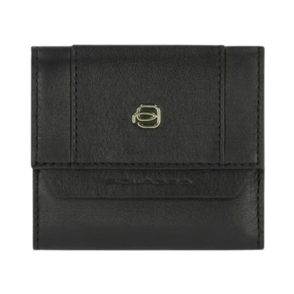 Piquadro Women's Black Leather Wallet Circle Pd5214